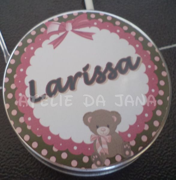 Latinha Personalizada Ursinha rosa e marrom