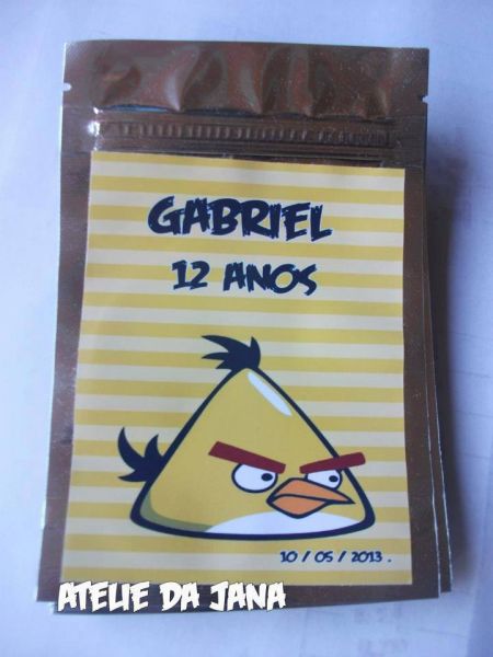 Saquinho metalizado angry birds