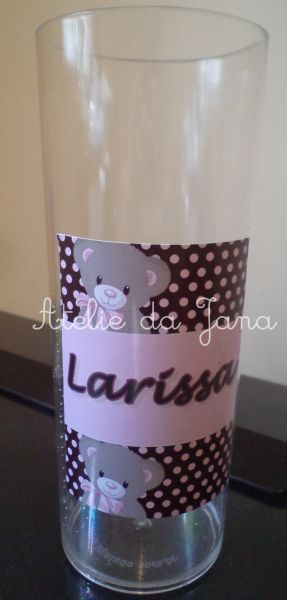 Copo long Drink personalizado ursa rosa e marrom